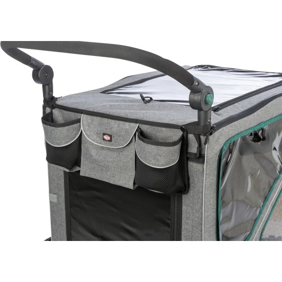 TRIXIE Dog Trailer for Bicycle 41 x 54 x 62 cm, up to 25 kg, Spring-Loaded Dog Bike Trailer with High Front Section, with Extra Large Tailgate, 12800 TRIXIE Dog Trailer for Bicycle 41 x 54 x 62 cm, up to 25 kg, Spring-Loaded Dog Bike Trailer with High Front Section, with Extra Large Tailgate, 12800
