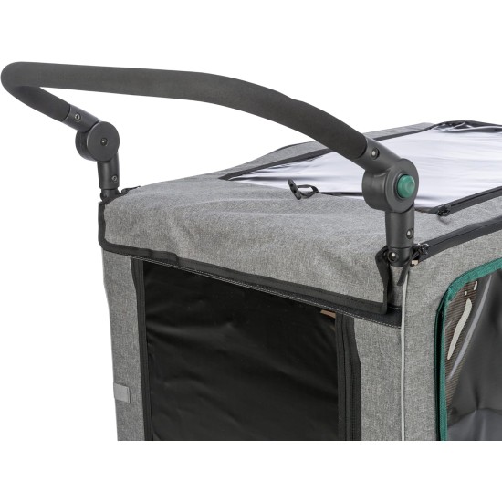 TRIXIE Dog Trailer for Bicycle 41 x 54 x 62 cm, up to 25 kg, Spring-Loaded Dog Bike Trailer with High Front Section, with Extra Large Tailgate, 12800 TRIXIE Dog Trailer for Bicycle 41 x 54 x 62 cm, up to 25 kg, Spring-Loaded Dog Bike Trailer with High Front Section, with Extra Large Tailgate, 12800