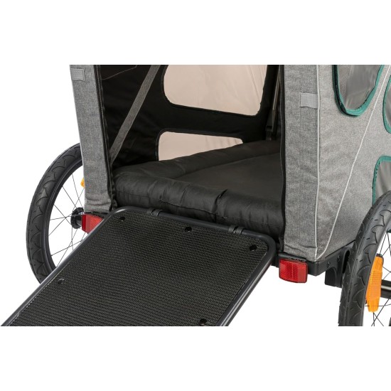 TRIXIE Dog Trailer for Bicycle 51 × 66 × 81 cm up to 35 kg - with Suspension and Large Rear Door - with Parking Brake and Towing Hitch - Reflectors and Signal Flag - 12802 TRIXIE Dog Trailer for Bicycle 51 × 66 × 81 cm up to 35 kg - with Suspension and Large Rear Door - with Parking Brake and Towing Hitch - Reflectors and Signal Flag - 12802