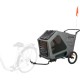 TRIXIE Dog Trailer for Bicycle 59 × 72 × 98 cm up to 45 kg – with Suspension and Large Rear Door – with Parking Brake and Towing Hitch – Reflectors and Signal Flag – 12804