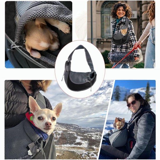 Tchsrim Dog Carrier Bag, Small Dog Carrier Bag, Puppy Shoulder Bag, Pet Transport Bag with Adjustable Shoulder Strap, Dog Carrier, Cat Carrier Bag for Small Dogs, 5 kg Tchsrim Dog Carrier Bag, Small Dog Carrier Bag, Puppy Shoulder Bag, Pet Transport Bag with Adjustable Shoulder Strap, Dog Carrier, Cat Carrier Bag for Small Dogs, 5 kg