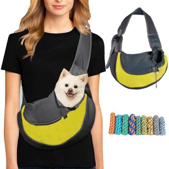 Tchsrim Dog Carrier Bag, Small Dog Carrier Bag, Puppy Shoulder Bag, Pet Transport Bag with Adjustable Shoulder Strap, Dog Carrier, Cat Carrier Bag for Small Dogs, 5 kg
