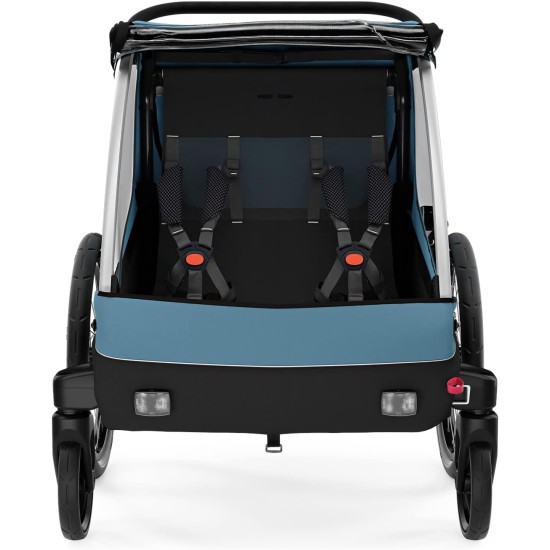 Thule Courier Bicycle Trailer for 2 Children, Aegean Blue, One Size Thule Courier Bicycle Trailer for 2 Children, Aegean Blue, One Size