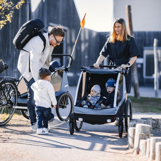 Thule Courier Bicycle Trailer for 2 Children, Aegean Blue, One Size Thule Courier Bicycle Trailer for 2 Children, Aegean Blue, One Size