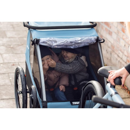 Thule Courier Bicycle Trailer for 2 Children, Aegean Blue, One Size Thule Courier Bicycle Trailer for 2 Children, Aegean Blue, One Size