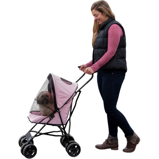 Travel Lite Pet Stroller for Cats and Dogs up to 15 lbs, Pink Travel Lite Pet Stroller for Cats and Dogs up to 15 lbs, Pink