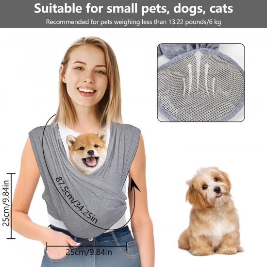 Trendecor Dog Carrier Bag, Dog Sling for Small Dogs, Adjustable Strap, Sling Dog Bag, Up to 9 kg, for Dogs and Cats, Outdoor Activities, Walks (Black) Trendecor Dog Carrier Bag, Dog Sling for Small Dogs, Adjustable Strap, Sling Dog Bag, Up to 9 kg, for Dogs and Cats, Outdoor Activities, Walks (Black)