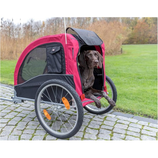 Trixie 12813 Bicycle Trailer, S: 53 × 60 × 60/117 cm, black/red. Trixie 12813 Bicycle Trailer, S: 53 × 60 × 60/117 cm, black/red.
