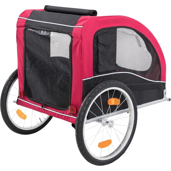 Trixie 12814 Bicycle Trailer, M: 63 × 68 × 75/137 cm, black/red Trixie 12814 Bicycle Trailer, M: 63 × 68 × 75/137 cm, black/red