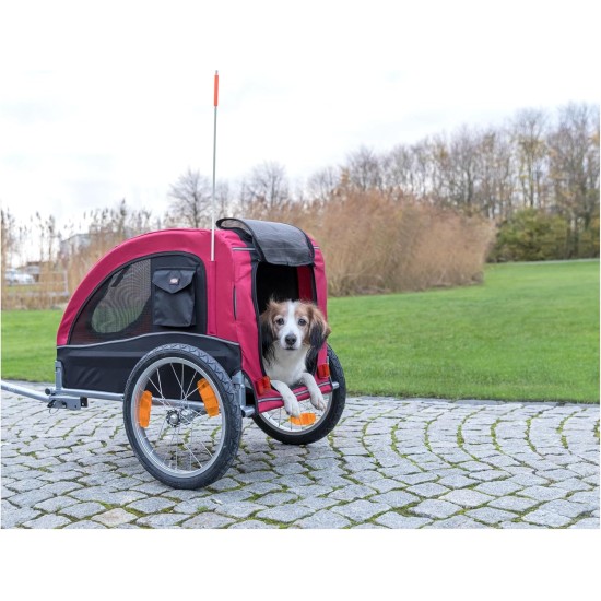 Trixie 12814 Bicycle Trailer, M: 63 × 68 × 75/137 cm, black/red Trixie 12814 Bicycle Trailer, M: 63 × 68 × 75/137 cm, black/red