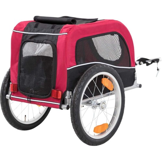 Trixie 12814 Bicycle Trailer, M: 63 × 68 × 75/137 cm, black/red Trixie 12814 Bicycle Trailer, M: 63 × 68 × 75/137 cm, black/red