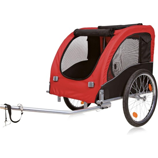 Trixie 12814 Bicycle Trailer, M: 63 × 68 × 75/137 cm, black/red Trixie 12814 Bicycle Trailer, M: 63 × 68 × 75/137 cm, black/red
