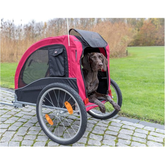 Trixie 12814 Bicycle Trailer, M: 63 × 68 × 75/137 cm, black/red Trixie 12814 Bicycle Trailer, M: 63 × 68 × 75/137 cm, black/red