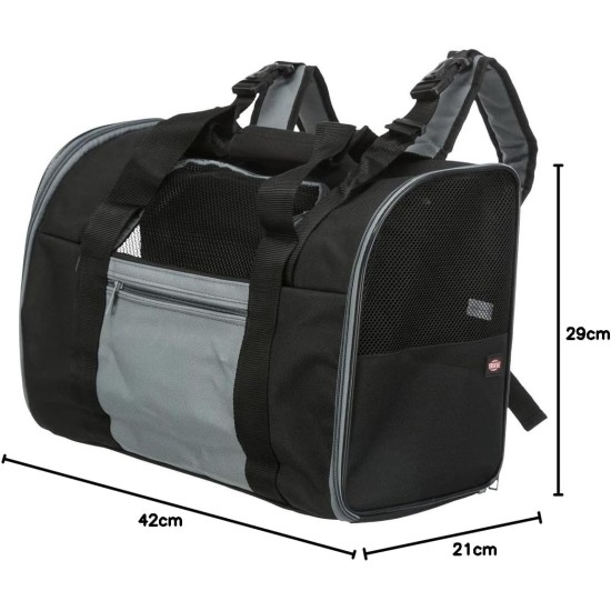 Trixie 2882 Connor backpack, 42 × 29 × 21 cm, black / blue Trixie 2882 Connor backpack, 42 × 29 × 21 cm, black / blue