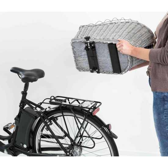 Trixie Bicycle Basket For Carrier, With Lattice, 35X49 55cm, Black Trixie Bicycle Basket For Carrier, With Lattice, 35X49 55cm, Black