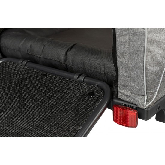Trixie Dog Trailer for Bicycles 16.1 × 21.3 × 24.4 inches up to 55.1 lbs – Suspended Dog Bike Trailer with high Front Section – with extra-Large Rear Door Trixie Dog Trailer for Bicycles 16.1 × 21.3 × 24.4 inches up to 55.1 lbs – Suspended Dog Bike Trailer with high Front Section – with extra-Large Rear Door