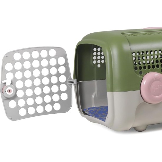 United Pets A.U.T.O. Design Transport Box for Small Dogs and Cats, Made in Italy, Pink/Grey, Includes Hygiene Rug 51 x 37 x 33 cm, Travel Transport Box United Pets A.U.T.O. Design Transport Box for Small Dogs and Cats, Made in Italy, Pink/Grey, Includes Hygiene Rug 51 x 37 x 33 cm, Travel Transport Box
