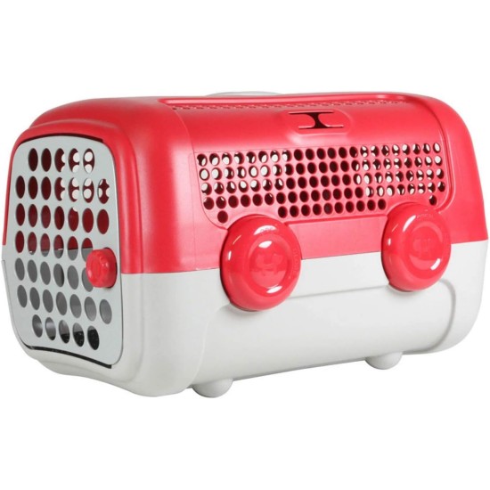 United Pets A.U.T.O. Design Transport Box for Small Dogs and Cats, Made in Italy, Pink/Grey, Includes Hygiene Rug 51 x 37 x 33 cm, Travel Transport Box United Pets A.U.T.O. Design Transport Box for Small Dogs and Cats, Made in Italy, Pink/Grey, Includes Hygiene Rug 51 x 37 x 33 cm, Travel Transport Box