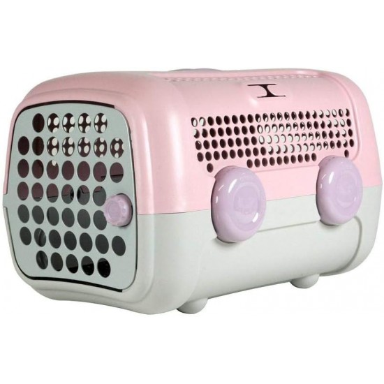 United Pets A.U.T.O. Design Transport Box for Small Dogs and Cats, Made in Italy, Pink/Grey, Includes Hygiene Rug 51 x 37 x 33 cm, Travel Transport Box United Pets A.U.T.O. Design Transport Box for Small Dogs and Cats, Made in Italy, Pink/Grey, Includes Hygiene Rug 51 x 37 x 33 cm, Travel Transport Box