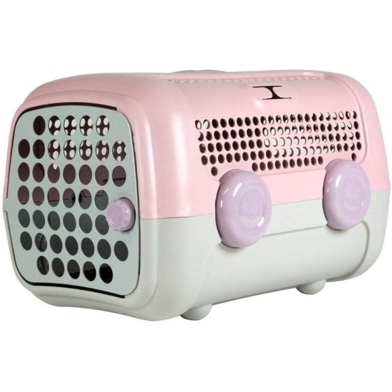United Pets A.U.T.O. Design Transport Box for Small Dogs and Cats, Made in Italy, Pink/Grey, Includes Hygiene Rug 51 x 37 x 33 cm, Travel Transport Box United Pets A.U.T.O. Design Transport Box for Small Dogs and Cats, Made in Italy, Pink/Grey, Includes Hygiene Rug 51 x 37 x 33 cm, Travel Transport Box