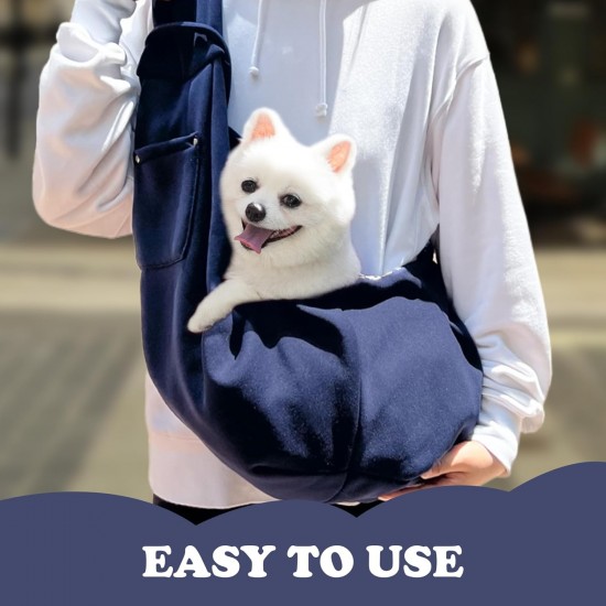 VARKAGE Sling Dog and Cat, Dog Bag for Hanging, Dog Carry Bag for Walks and Outdoor Activities, Maximum Load 15 kg (Navy Blue) VARKAGE Sling Dog and Cat, Dog Bag for Hanging, Dog Carry Bag for Walks and Outdoor Activities, Maximum Load 15 kg (Navy Blue)