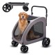 VEVOR Dog Buggy 79 x 91 x 113 cm, Dog Trolley 4 Wheels with Brakes, Dog Trolley, Dog Trolley up to 73 kg Load Capacity, Breathable Mesh Window, Adjustable Height, 600D Oxford Fabric, for Dogs, Pets VEVOR Dog Buggy 79 x 91 x 113 cm, Dog Trolley 4 Wheels with Brakes, Dog Trolley, Dog Trolley up to 73 kg Load Capacity, Breathable Mesh Window, Adjustable Height, 600D Oxford Fabric, for Dogs, Pets