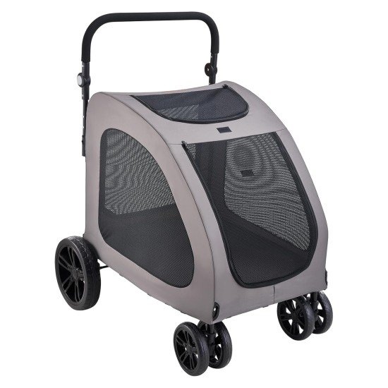 VEVOR Dog Buggy 79 x 91 x 113 cm, Dog Trolley 4 Wheels with Brakes, Dog Trolley, Dog Trolley up to 73 kg Load Capacity, Breathable Mesh Window, Adjustable Height, 600D Oxford Fabric, for Dogs, Pets VEVOR Dog Buggy 79 x 91 x 113 cm, Dog Trolley 4 Wheels with Brakes, Dog Trolley, Dog Trolley up to 73 kg Load Capacity, Breathable Mesh Window, Adjustable Height, 600D Oxford Fabric, for Dogs, Pets