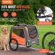 VEVOR Dog Trailer 30 kg Bicycle Trailer Carbon Steel + 600D Oxford Fabric + PP Foldable 1440 x 720 x 779 mm as Trailer Folded Size 760 x 560 x 195 mm Orange & Grey VEVOR Dog Trailer 30 kg Bicycle Trailer Carbon Steel + 600D Oxford Fabric + PP Foldable 1440 x 720 x 779 mm as Trailer Folded Size 760 x 560 x 195 mm Orange & Grey