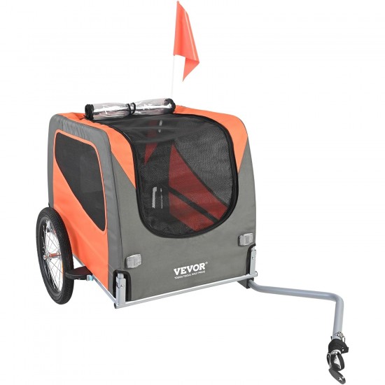 VEVOR Dog Trailer 30 kg Bicycle Trailer Carbon Steel + 600D Oxford Fabric + PP Foldable 1440 x 720 x 779 mm as Trailer Folded Size 760 x 560 x 195 mm Orange & Grey VEVOR Dog Trailer 30 kg Bicycle Trailer Carbon Steel + 600D Oxford Fabric + PP Foldable 1440 x 720 x 779 mm as Trailer Folded Size 760 x 560 x 195 mm Orange & Grey