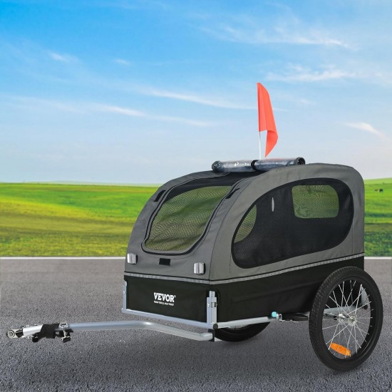VEVOR Dog Trailer 40 kg Bicycle Trailer Carbon Steel + 600D Oxford Fabric + PP Foldable 1440 x 720 x 779 mm as Trailer Folded Size 760 x 560 x 195 mm Black & Grey VEVOR Dog Trailer 40 kg Bicycle Trailer Carbon Steel + 600D Oxford Fabric + PP Foldable 1440 x 720 x 779 mm as Trailer Folded Size 760 x 560 x 195 mm Black & Grey