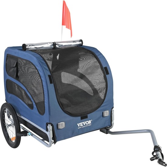 VEVOR Dog Trailer 45 kg Bicycle Trailer Carbon Steel + 600D Oxford Fabric + PP Foldable 1440 x 725 x 845 mm as Trailer Folded Size 810 x 570 x 195 mm Dog Buggy Jogger Trailer Blue VEVOR Dog Trailer 45 kg Bicycle Trailer Carbon Steel + 600D Oxford Fabric + PP Foldable 1440 x 725 x 845 mm as Trailer Folded Size 810 x 570 x 195 mm Dog Buggy Jogger Trailer Blue