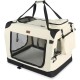 VOUNOT Hundebox faltbar, Transportbox Katze Hunde, Hundetasche, Oxford-Gewebe, Netzstoff, Atmungsaktiv, Transportabel, Metallrahmen, mit Griffen, Taschen, 50x35x36cm S, Beige VOUNOT Hundebox faltbar, Transportbox Katze Hunde, Hundetasche, Oxford-Gewebe, Netzstoff, Atmungsaktiv, Transportabel, Metallrahmen, mit Griffen, Taschen, 50x35x36cm S, Beige