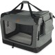 VOUNOT Hundebox faltbar, Transportbox Katze Hunde, Hundetasche, Oxford-Gewebe, Netzstoff, Atmungsaktiv, Transportabel, Metallrahmen, mit Griffen, Taschen, 82x60x60cm XL, Grau VOUNOT Hundebox faltbar, Transportbox Katze Hunde, Hundetasche, Oxford-Gewebe, Netzstoff, Atmungsaktiv, Transportabel, Metallrahmen, mit Griffen, Taschen, 82x60x60cm XL, Grau