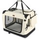 VOUNOT Hundebox faltbar, Transportbox Katze Hunde, Hundetasche, Oxford-Gewebe, Netzstoff, Atmungsaktiv, Transportabel, Metallrahmen, mit Griffen, Taschen, 82x60x60cm XL, Grau VOUNOT Hundebox faltbar, Transportbox Katze Hunde, Hundetasche, Oxford-Gewebe, Netzstoff, Atmungsaktiv, Transportabel, Metallrahmen, mit Griffen, Taschen, 82x60x60cm XL, Grau