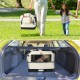 VOUNOT Hundebox faltbar, Transportbox Katze Hunde, Hundetasche, Oxford-Gewebe, Netzstoff, Atmungsaktiv, Transportabel, Metallrahmen, mit Griffen, Taschen, 82x60x60cm XL, Grau VOUNOT Hundebox faltbar, Transportbox Katze Hunde, Hundetasche, Oxford-Gewebe, Netzstoff, Atmungsaktiv, Transportabel, Metallrahmen, mit Griffen, Taschen, 82x60x60cm XL, Grau