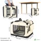 VOUNOT Hundebox faltbar, Transportbox Katze Hunde, Hundetasche, Oxford-Gewebe, Netzstoff, Atmungsaktiv, Transportabel, Metallrahmen, mit Griffen, Taschen, 82x60x60cm XL, Grau VOUNOT Hundebox faltbar, Transportbox Katze Hunde, Hundetasche, Oxford-Gewebe, Netzstoff, Atmungsaktiv, Transportabel, Metallrahmen, mit Griffen, Taschen, 82x60x60cm XL, Grau