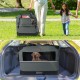 VOUNOT Hundebox faltbar, Transportbox Katze Hunde, Hundetasche, Oxford-Gewebe, Netzstoff, Atmungsaktiv, Transportabel, Metallrahmen, mit Griffen, Taschen, 82x60x60cm XL, Grau VOUNOT Hundebox faltbar, Transportbox Katze Hunde, Hundetasche, Oxford-Gewebe, Netzstoff, Atmungsaktiv, Transportabel, Metallrahmen, mit Griffen, Taschen, 82x60x60cm XL, Grau