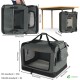 VOUNOT Hundebox faltbar, Transportbox Katze Hunde, Hundetasche, Oxford-Gewebe, Netzstoff, Atmungsaktiv, Transportabel, Metallrahmen, mit Griffen, Taschen, 82x60x60cm XL, Grau VOUNOT Hundebox faltbar, Transportbox Katze Hunde, Hundetasche, Oxford-Gewebe, Netzstoff, Atmungsaktiv, Transportabel, Metallrahmen, mit Griffen, Taschen, 82x60x60cm XL, Grau
