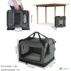 VOUNOT Hundebox faltbar, Transportbox Katze Hunde, Hundetasche, Oxford-Gewebe, Netzstoff, Atmungsaktiv, Transportabel, Metallrahmen, mit Griffen, Taschen, 82x60x60cm XL, Grau VOUNOT Hundebox faltbar, Transportbox Katze Hunde, Hundetasche, Oxford-Gewebe, Netzstoff, Atmungsaktiv, Transportabel, Metallrahmen, mit Griffen, Taschen, 82x60x60cm XL, Grau