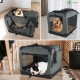 VOUNOT Hundebox faltbar, Transportbox Katze Hunde, Hundetasche, Oxford-Gewebe, Netzstoff, Atmungsaktiv, Transportabel, Metallrahmen, mit Griffen, Taschen, 82x60x60cm XL, Grau VOUNOT Hundebox faltbar, Transportbox Katze Hunde, Hundetasche, Oxford-Gewebe, Netzstoff, Atmungsaktiv, Transportabel, Metallrahmen, mit Griffen, Taschen, 82x60x60cm XL, Grau