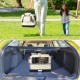 VOUNOT Hundebox faltbar, Transportbox Katze Hunde, Hundetasche, Oxford-Gewebe, Netzstoff, Atmungsaktiv, Transportabel, Metallrahmen, mit Griffen, Taschen, 82x60x60cm XL, Grau VOUNOT Hundebox faltbar, Transportbox Katze Hunde, Hundetasche, Oxford-Gewebe, Netzstoff, Atmungsaktiv, Transportabel, Metallrahmen, mit Griffen, Taschen, 82x60x60cm XL, Grau