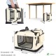 VOUNOT Hundebox faltbar, Transportbox Katze Hunde, Hundetasche, Oxford-Gewebe, Netzstoff, Atmungsaktiv, Transportabel, Metallrahmen, mit Griffen, Taschen, 82x60x60cm XL, Grau VOUNOT Hundebox faltbar, Transportbox Katze Hunde, Hundetasche, Oxford-Gewebe, Netzstoff, Atmungsaktiv, Transportabel, Metallrahmen, mit Griffen, Taschen, 82x60x60cm XL, Grau