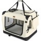 VOUNOT Hundebox faltbar, Transportbox Katze Hunde, Hundetasche, Oxford-Gewebe, Netzstoff, Atmungsaktiv, Transportabel, Metallrahmen, mit Griffen, Taschen, 82x60x60cm XL, Grau VOUNOT Hundebox faltbar, Transportbox Katze Hunde, Hundetasche, Oxford-Gewebe, Netzstoff, Atmungsaktiv, Transportabel, Metallrahmen, mit Griffen, Taschen, 82x60x60cm XL, Grau