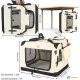 VOUNOT Hundebox faltbar, Transportbox Katze Hunde, Hundetasche, Oxford-Gewebe, Netzstoff, Atmungsaktiv, Transportabel, Metallrahmen, mit Griffen, Taschen, 82x60x60cm XL, Grau VOUNOT Hundebox faltbar, Transportbox Katze Hunde, Hundetasche, Oxford-Gewebe, Netzstoff, Atmungsaktiv, Transportabel, Metallrahmen, mit Griffen, Taschen, 82x60x60cm XL, Grau