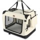 VOUNOT Hundebox faltbar, Transportbox Katze Hunde, Hundetasche, Oxford-Gewebe, Netzstoff, Atmungsaktiv, Transportabel, Metallrahmen, mit Griffen, Taschen, 82x60x60cm XL, Grau VOUNOT Hundebox faltbar, Transportbox Katze Hunde, Hundetasche, Oxford-Gewebe, Netzstoff, Atmungsaktiv, Transportabel, Metallrahmen, mit Griffen, Taschen, 82x60x60cm XL, Grau