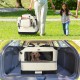 VOUNOT Hundebox faltbar, Transportbox Katze Hunde, Hundetasche, Oxford-Gewebe, Netzstoff, Atmungsaktiv, Transportabel, Metallrahmen, mit Griffen, Taschen, 82x60x60cm XL, Grau VOUNOT Hundebox faltbar, Transportbox Katze Hunde, Hundetasche, Oxford-Gewebe, Netzstoff, Atmungsaktiv, Transportabel, Metallrahmen, mit Griffen, Taschen, 82x60x60cm XL, Grau