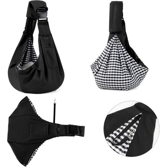 Valleycomfy Sling Dog Pet Dog Carrier Bag with Adjustable Dog Cat Dog Bag for Walking Outdoor Activities and Excursions, Load Capacity up to 7 kg (Black) Valleycomfy Sling Dog Pet Dog Carrier Bag with Adjustable Dog Cat Dog Bag for Walking Outdoor Activities and Excursions, Load Capacity up to 7 kg (Black)