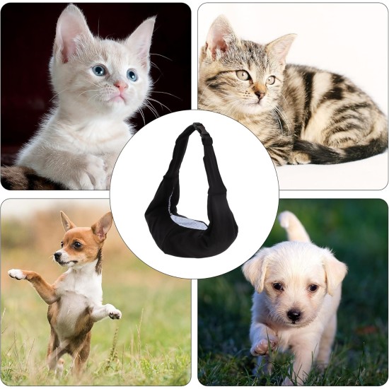 Verstellbare Haustier-Tragetasche, Brustbeutel für Katzen und kleine Hunde, Schwarz Verstellbare Haustier-Tragetasche, Brustbeutel für Katzen und kleine Hunde, Schwarz