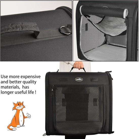 Wakytu 2-in-1 Foldable Cat Transport Box Cat Car Transport for Two Cats Small Dog Double Pet Carrier High Quality Fabric Good Stability Dog Car Seat Travel Outdoor Camping Wakytu 2-in-1 Foldable Cat Transport Box Cat Car Transport for Two Cats Small Dog Double Pet Carrier High Quality Fabric Good Stability Dog Car Seat Travel Outdoor Camping