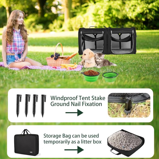 Wakytu 2-in-1 Foldable Cat Transport Box Cat Car Transport for Two Cats Small Dog Double Pet Carrier High Quality Fabric Good Stability Dog Car Seat Travel Outdoor Camping Wakytu 2-in-1 Foldable Cat Transport Box Cat Car Transport for Two Cats Small Dog Double Pet Carrier High Quality Fabric Good Stability Dog Car Seat Travel Outdoor Camping